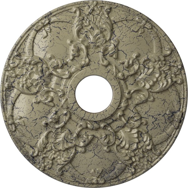 Ekena Millwork Norwich Ceiling Medallion (Canopies up to 4 1/2"), 18"OD x 3 1/2"ID x 1 3/8"P, Castle Stone Crackle CM18NOCSC - main